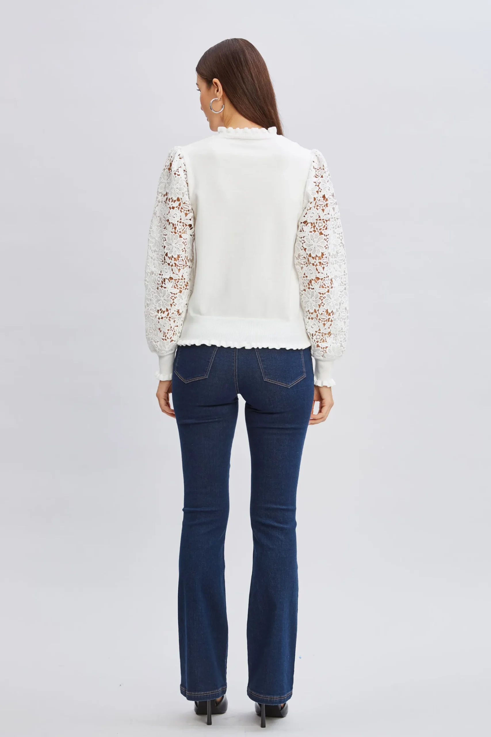 Elie Tahari Crochet Long Sleeve Sweater- Tops & Sweaters