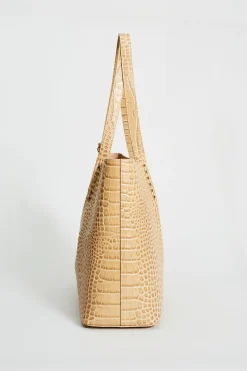 Elie Tahari Crocodile Embossed Leather Tote- Fragrance|Gloves