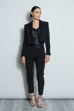 Elie Tahari Cropped Tuxedo Jacket- Jackets & Blazers