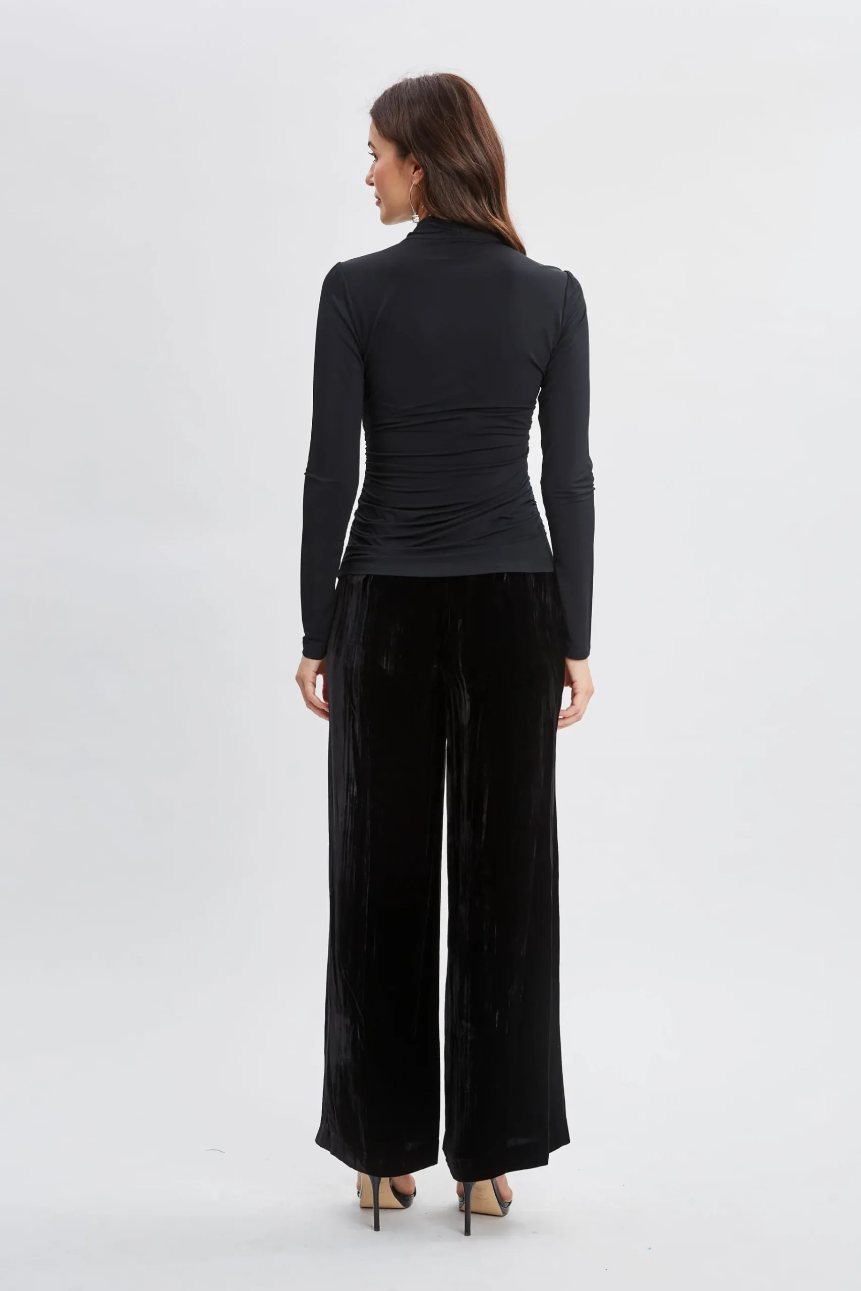 Elie Tahari Crossover Ruched Knit- Tops & Sweaters