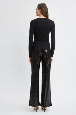 Elie Tahari Crystal Knot Wool Sweater- Tops & Sweaters