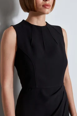 Elie Tahari Dart Neck Faux Wrap Dress- Dresses & Jumpsuits|Sleeveless Dresses