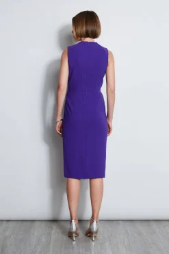Elie Tahari Dart Neck Faux Wrap Dress- Dresses & Jumpsuits|Sleeveless Dresses