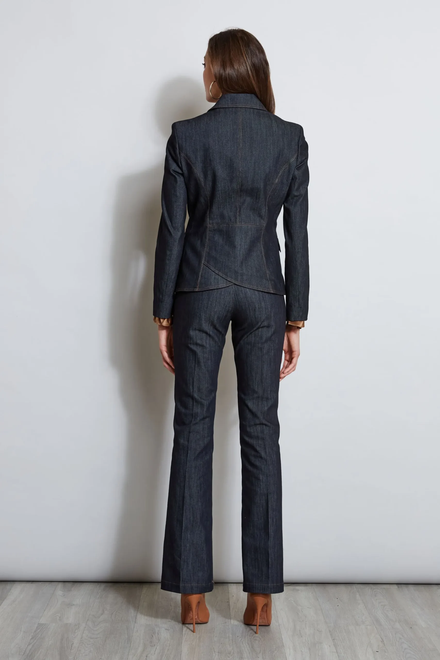 Elie Tahari Denim 3 Button Blazer- Jackets & Blazers