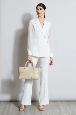 Elie Tahari Double Breasted Chiffon Sleeve Blazer- Jackets & Blazers