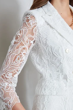 Elie Tahari Double Breasted Lace Blazer- Jackets & Blazers