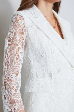 Elie Tahari Double Breasted Lace Blazer- Jackets & Blazers