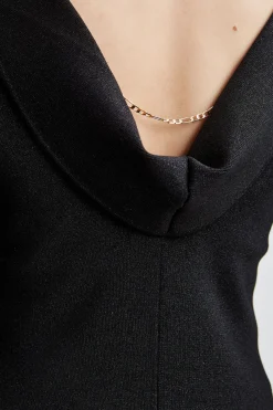 Elie Tahari Draped Chain Lurex Sweater- Tops & Sweaters