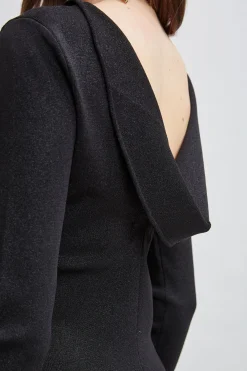 Elie Tahari Draped Chain Lurex Sweater- Tops & Sweaters