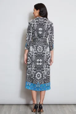 Elie Tahari Eclipse Scarf Print Shirt Dress- Dresses & Jumpsuits|Midi Dresses