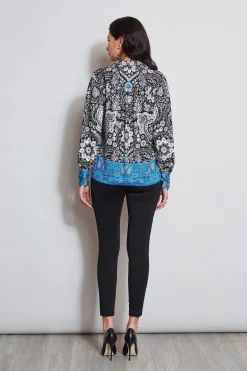 Elie Tahari Eclipse Scarf Print Shirt- Tops & Sweaters