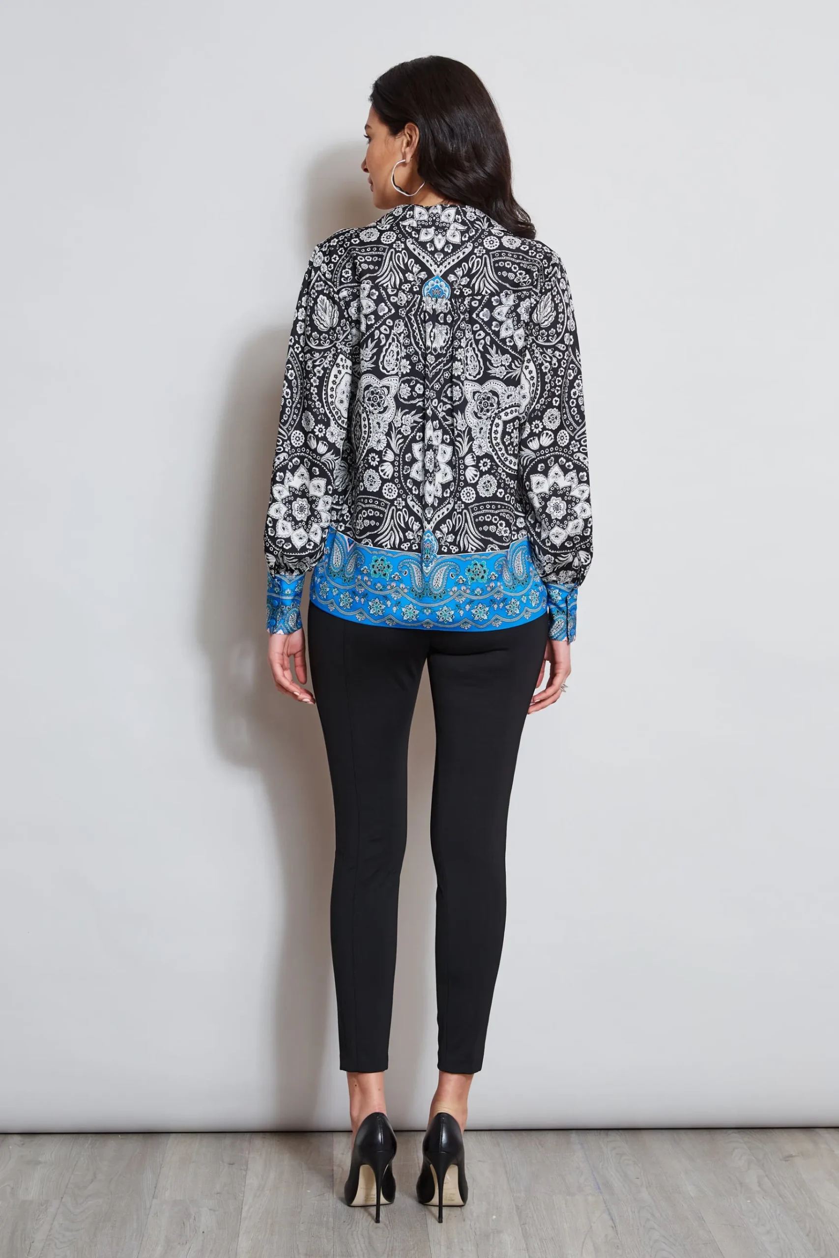 Elie Tahari Eclipse Scarf Print Shirt- Tops & Sweaters