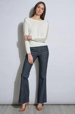 Elie Tahari Embellished Merino Cashmere Sweater- Tops & Sweaters