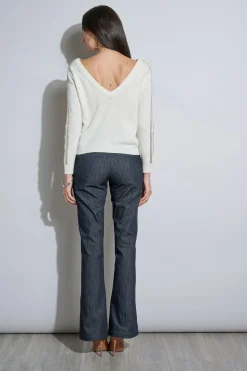 Elie Tahari Embellished Merino Cashmere Sweater- Tops & Sweaters