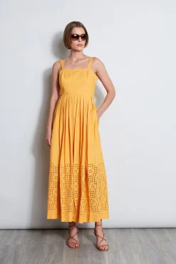 Elie Tahari Embroidered Maxi Dress- Dresses & Jumpsuits|Sleeveless Dresses