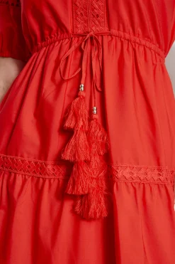 Elie Tahari Embroidered Short Sleeve Dress- Dresses & Jumpsuits|Short Sleeve Dresses