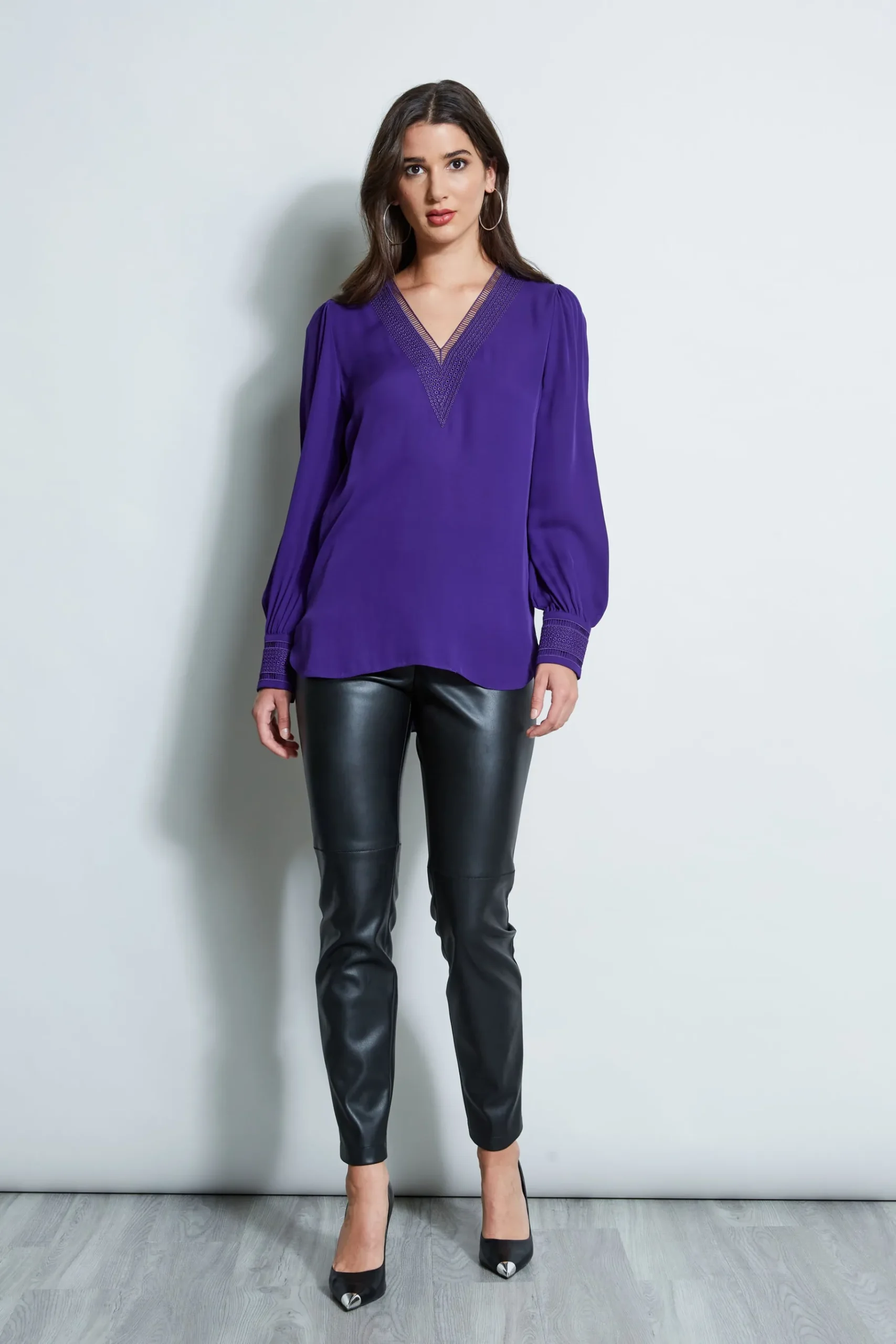 Elie Tahari Embroidered Silk Shirt- Tops & Sweaters