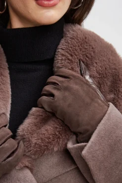 Elie Tahari Faux Fur Collar Wool Wrap Coat- Coats