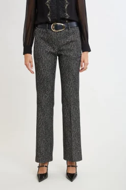 Elie Tahari Fit & Flare Metallic Tweed Pant- Bottoms|Suiting