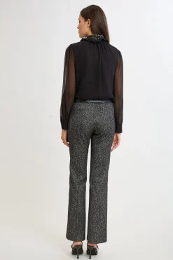 Elie Tahari Fit & Flare Metallic Tweed Pant- Bottoms|Suiting