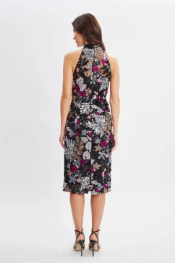 Elie Tahari Floral Sequin Halter Dress- Dresses & Jumpsuits