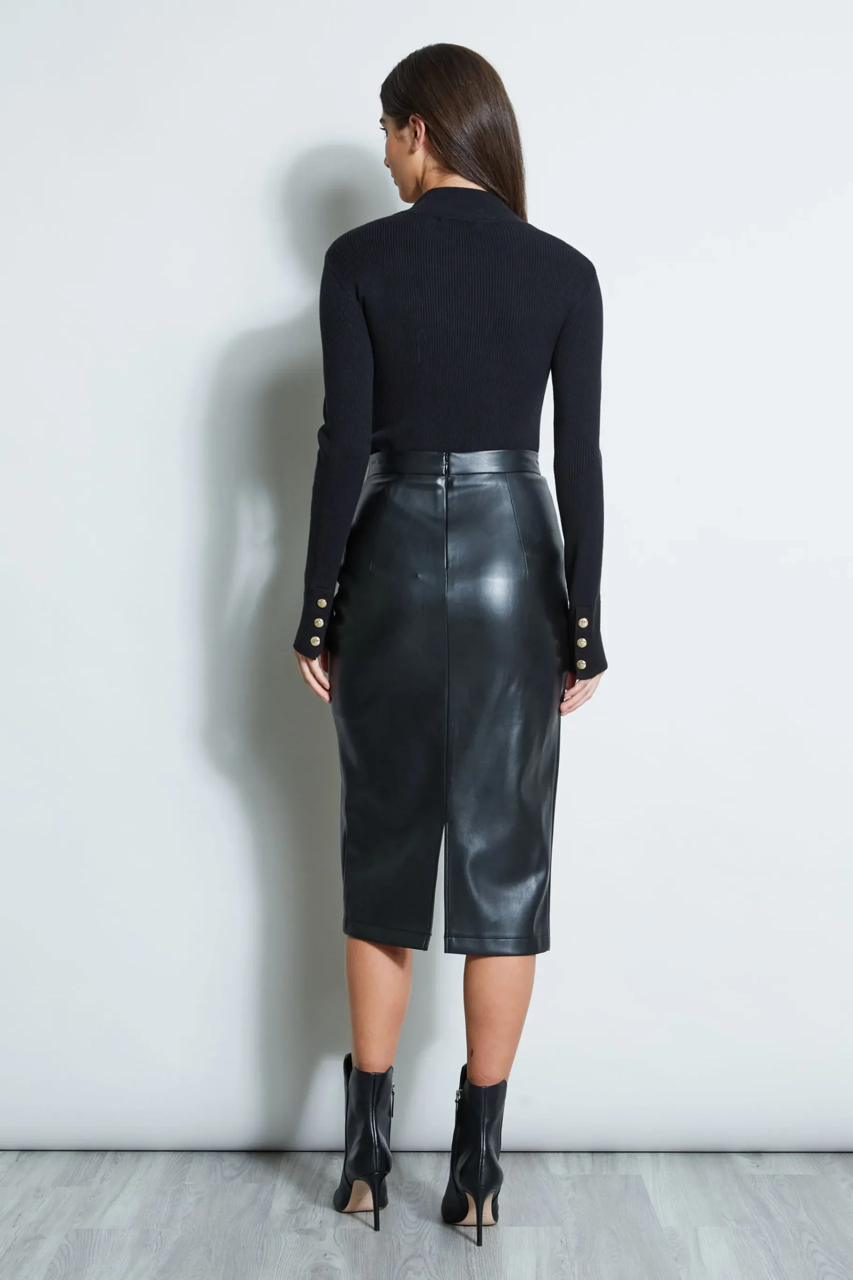 Elie Tahari Four Button Mock Neck Sweater- Tops & Sweaters