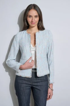 Elie Tahari Fringe Edge Tweed Jacket- Jackets & Blazers
