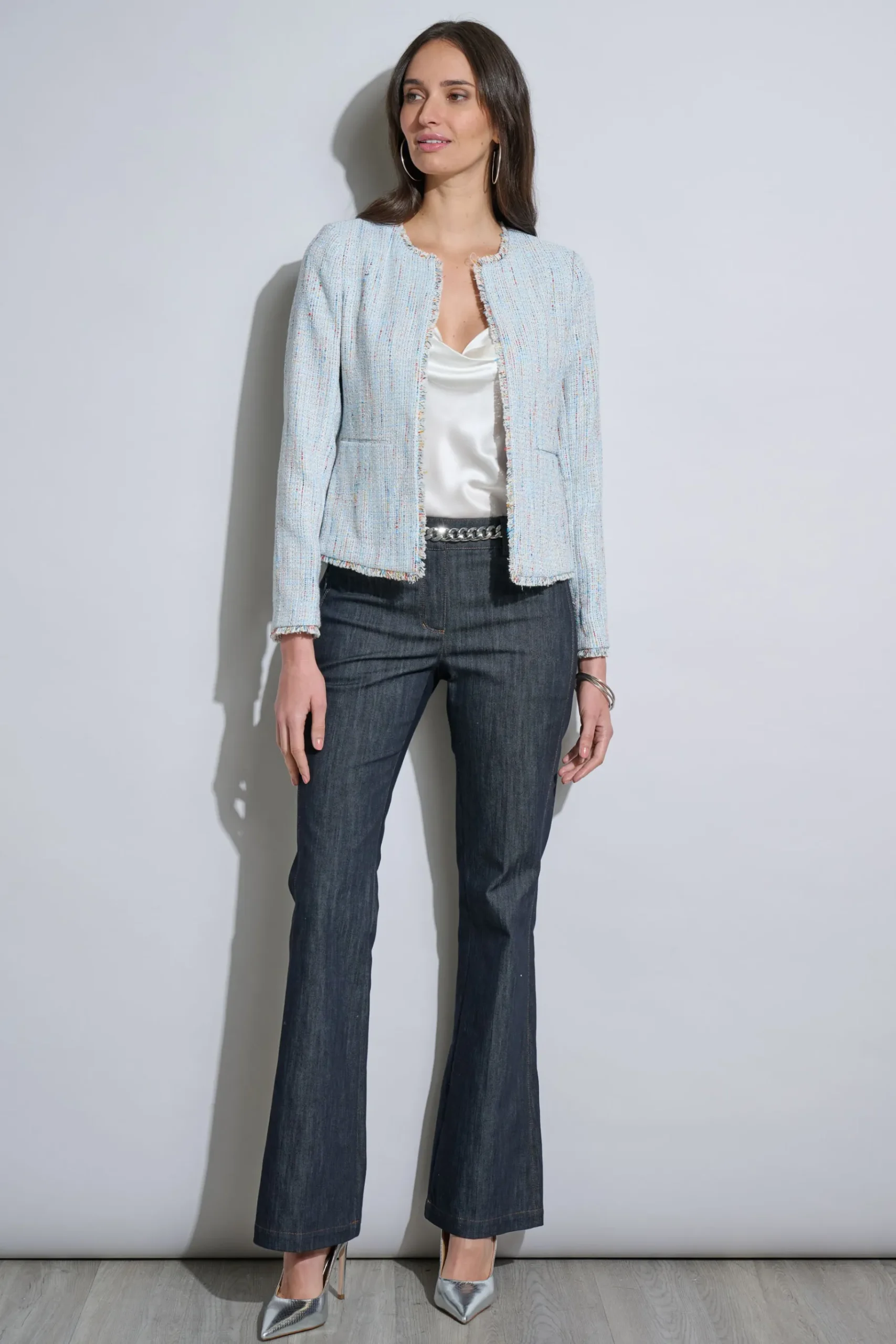 Elie Tahari Fringe Edge Tweed Jacket- Jackets & Blazers
