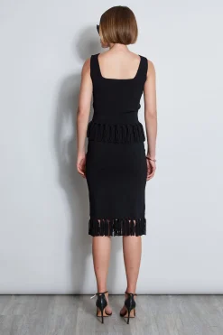 Elie Tahari Fringe Hem Knit Skirt- Bottoms