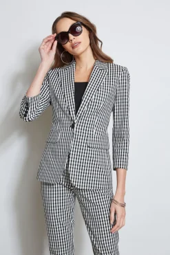 Elie Tahari Gingham Blazer- Jackets & Blazers