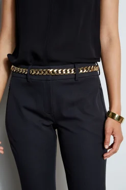 Elie Tahari Gold Chain Belt - Black- Fragrance|Gloves