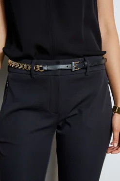 Elie Tahari Gold Chain Belt - Black- Fragrance|Gloves