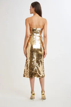 Elie Tahari Graduated Sequin Dress- Dresses & Jumpsuits|Midi Dresses