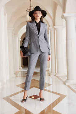 Elie Tahari Herringbone Panel Blazer- Jackets & Blazers