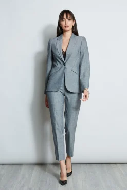 Elie Tahari Herringbone Panel Blazer- Jackets & Blazers