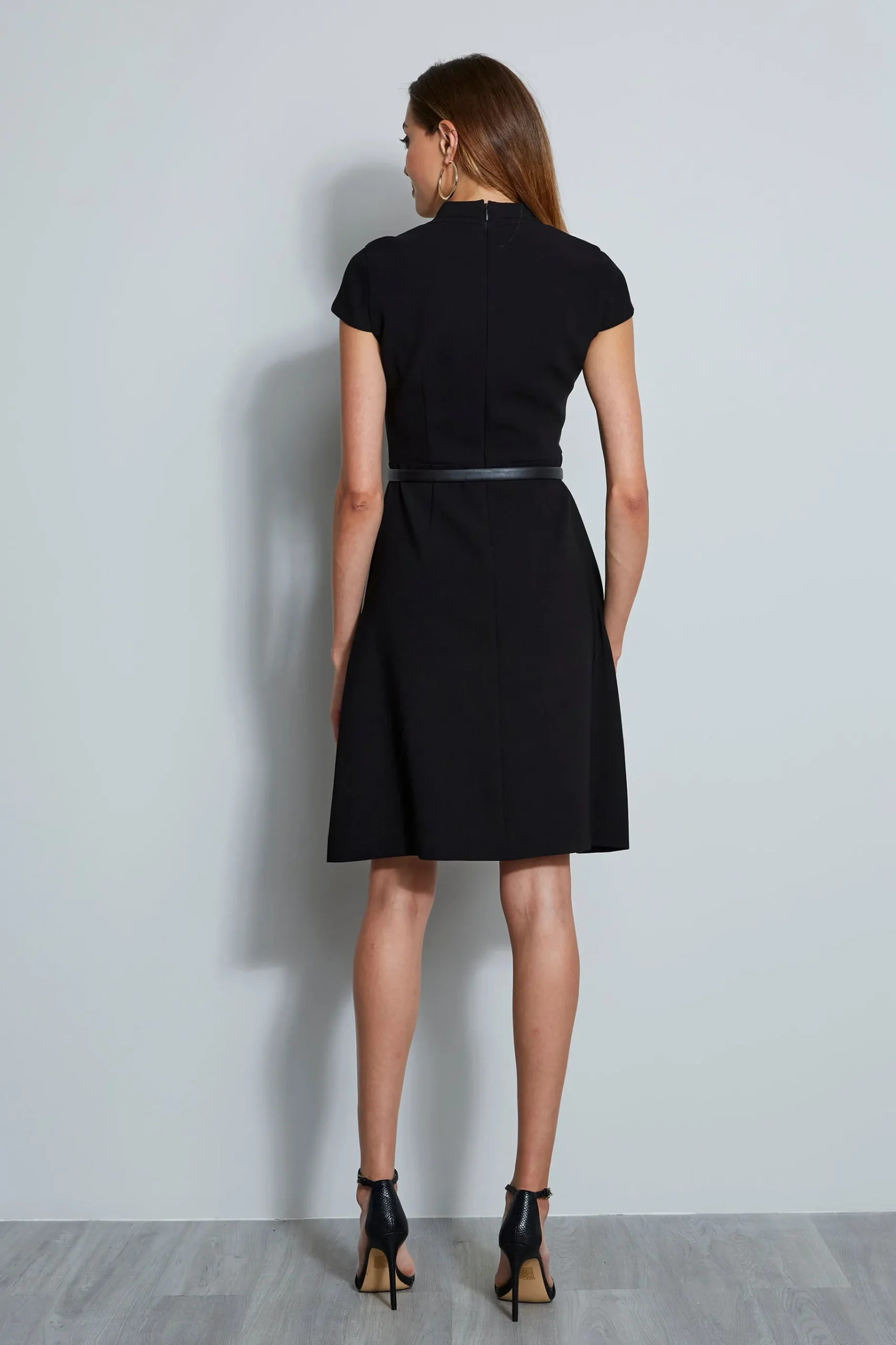 Elie Tahari Judith Belted Dress- Dresses & Jumpsuits|Short Sleeve Dresses