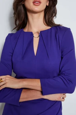 Elie Tahari Keyhole Ring Wrap Dress- Dresses & Jumpsuits|Long Sleeve Dresses