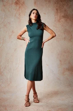 Elie Tahari Knit Midi Dress- Dresses & Jumpsuits|Sleeveless Dresses