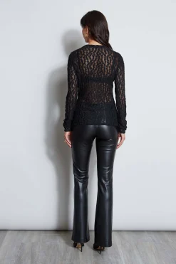 Elie Tahari Lace Long Sleeve Knit- Tops & Sweaters