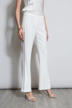 Elie Tahari Lace Trim Fit & Flare Pant- Bottoms