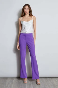 Elie Tahari Lace Trim Fit & Flare Pant- Bottoms