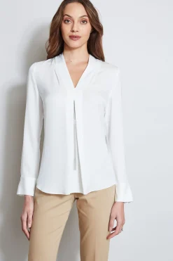 Elie Tahari Long Sleeve Chain Shirt- Tops & Sweaters