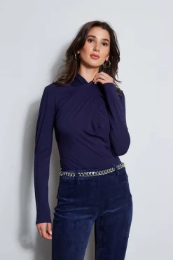 Elie Tahari Long Sleeve Twist Neck Knit- Tops & Sweaters