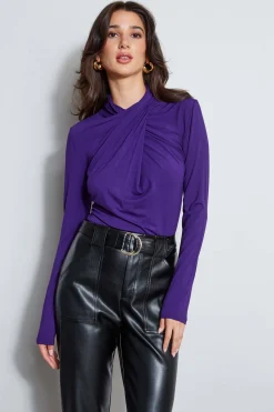 Elie Tahari Long Sleeve Twist Neck Knit- Tops & Sweaters