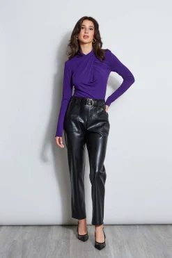Elie Tahari Long Sleeve Twist Neck Knit- Tops & Sweaters