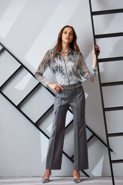 Elie Tahari Metallic Cargo Pant- Bottoms|Suiting