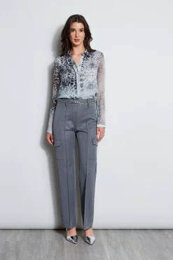 Elie Tahari Metallic Cargo Pant- Bottoms|Suiting