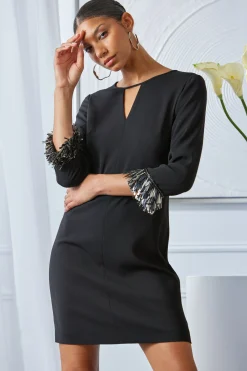 Elie Tahari Metallic Fringe Shift Dress- Dresses & Jumpsuits