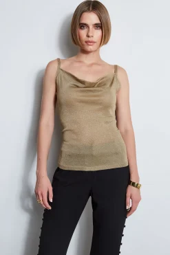 Elie Tahari Metallic Knit Cami- Tops & Sweaters