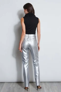 Elie Tahari Metallic Stretch Twill Jeans- Bottoms